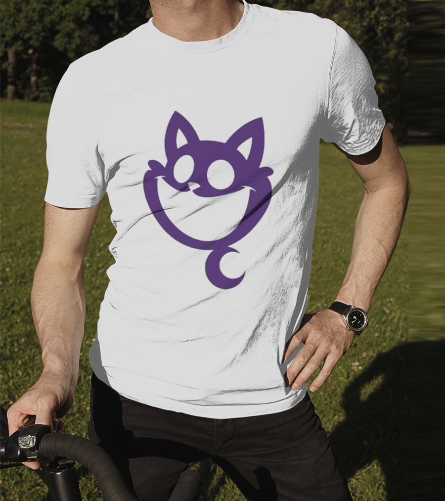 Cheshire Cat Purple Silhouette Face Design Catnap Face T-Shirt