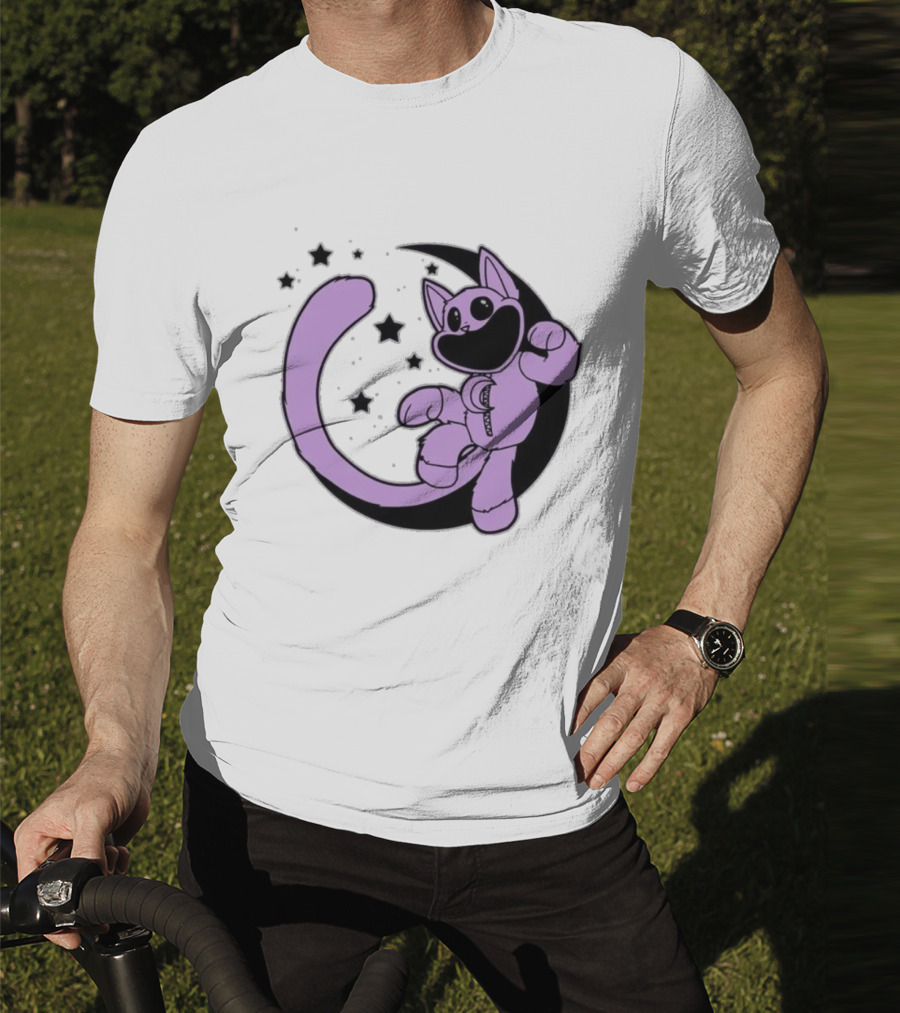 CatNap Astronaut Cat In Space With Crescent Moon And Stars T-Shirt