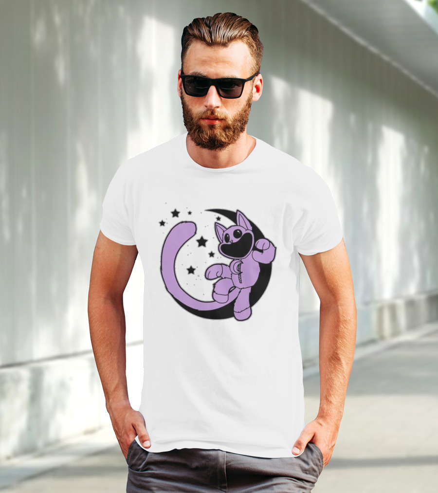 CatNap Astronaut Cat In Space With Crescent Moon And Stars T-Shirt