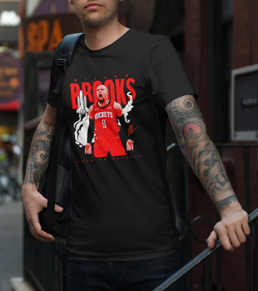 Dillon Brooks Rockets 9 Signature Houston Space T-Shirt