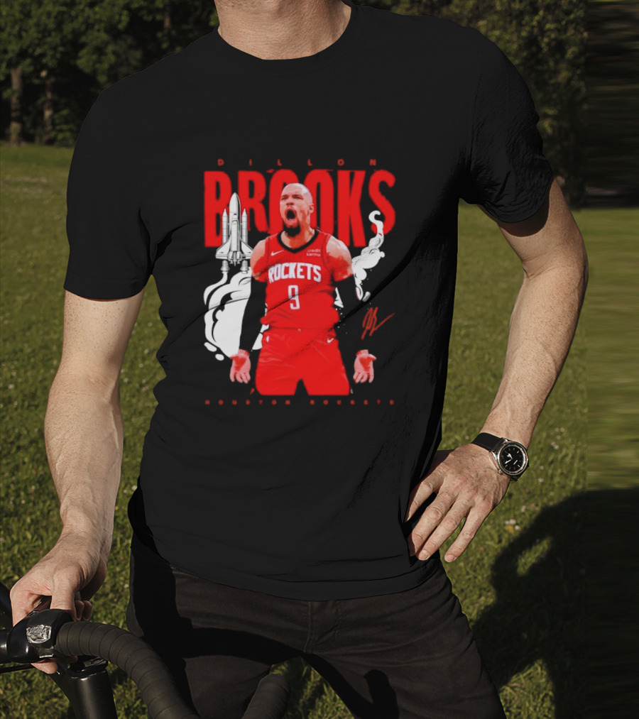 Dillon Brooks Rockets 9 Signature Houston Space T-Shirt