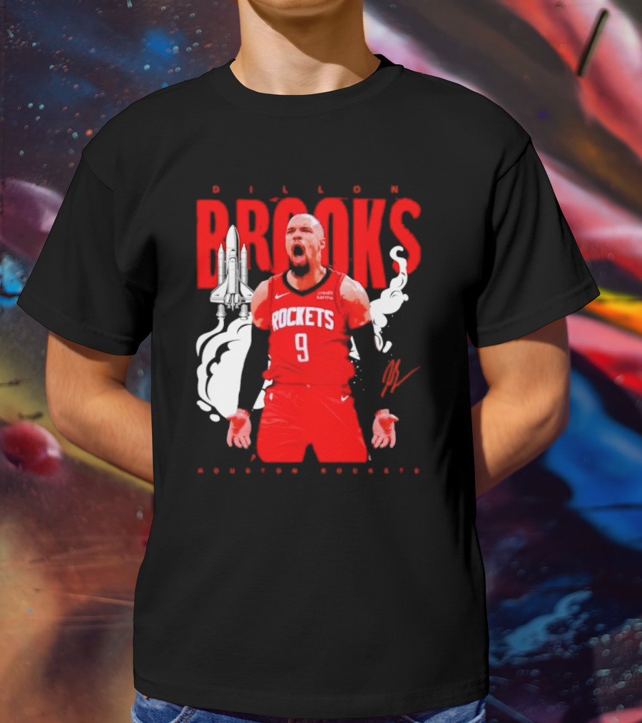 Dillon Brooks Rockets 9 Signature Houston Space T-Shirt