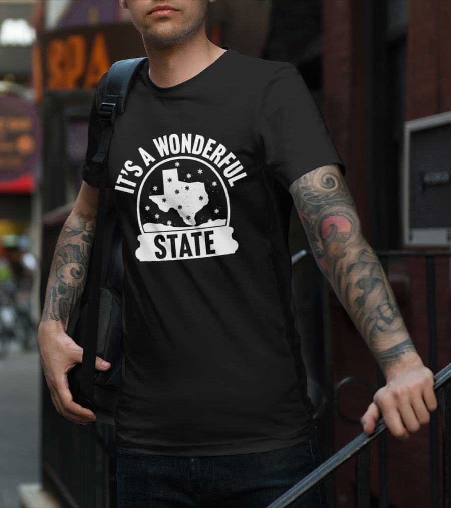 It's A Wonderful State Texas Snow Globe Holiday T-Shirt