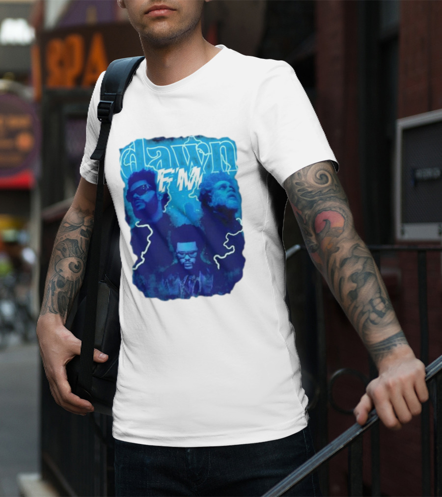 Dawn FM Vintage The Weeknd Blue Trio Image T-Shirt