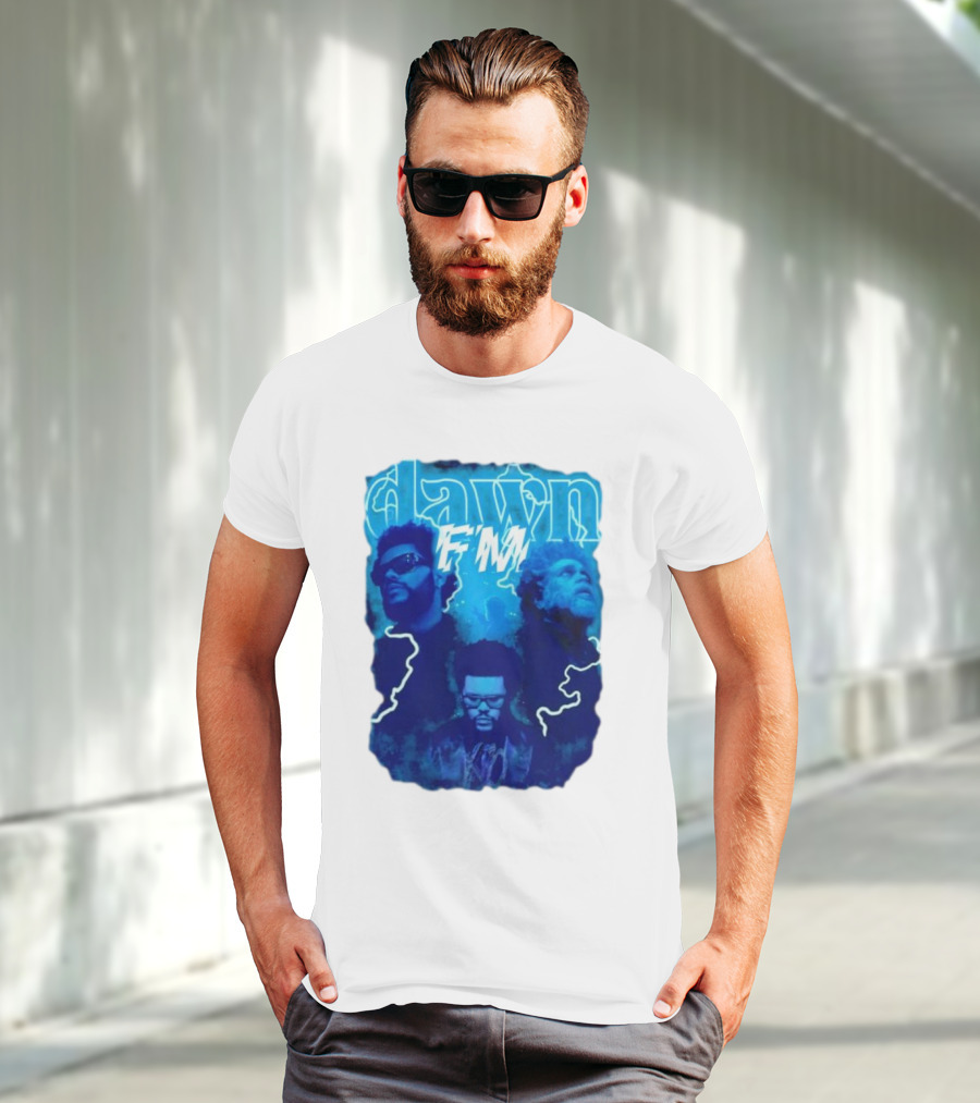 Dawn FM Vintage The Weeknd Blue Trio Image T-Shirt