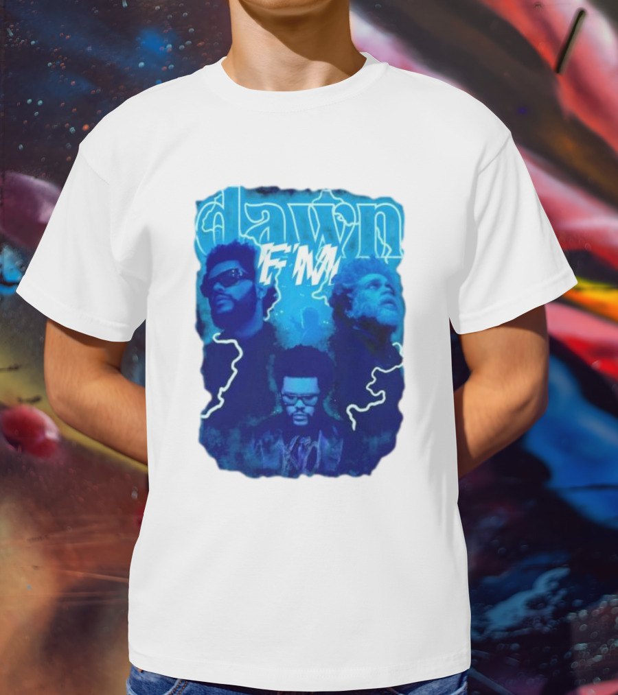 Dawn FM Vintage The Weeknd Blue Trio Image T-Shirt