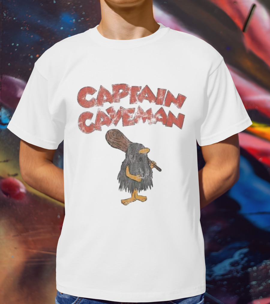 Captain Caveman Vintage Retro Cartoon Character T-Shirt
