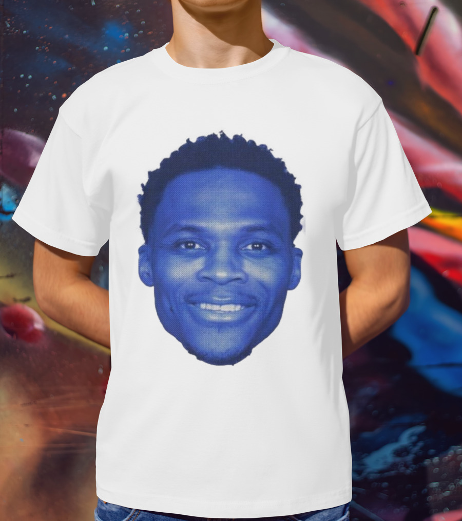 Westbrook Blue Half-tone Big Head T-Shirt