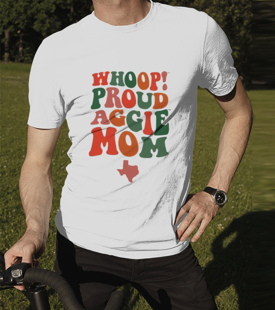 Whoop Proud Aggie Mom Texas Map T-Shirt