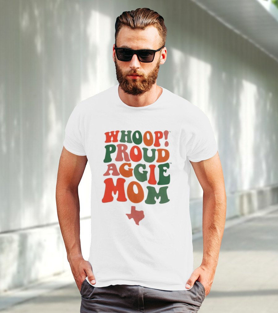 Whoop Proud Aggie Mom Texas Map T-Shirt