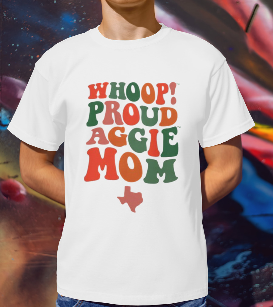 Whoop Proud Aggie Mom Texas Map T-Shirt
