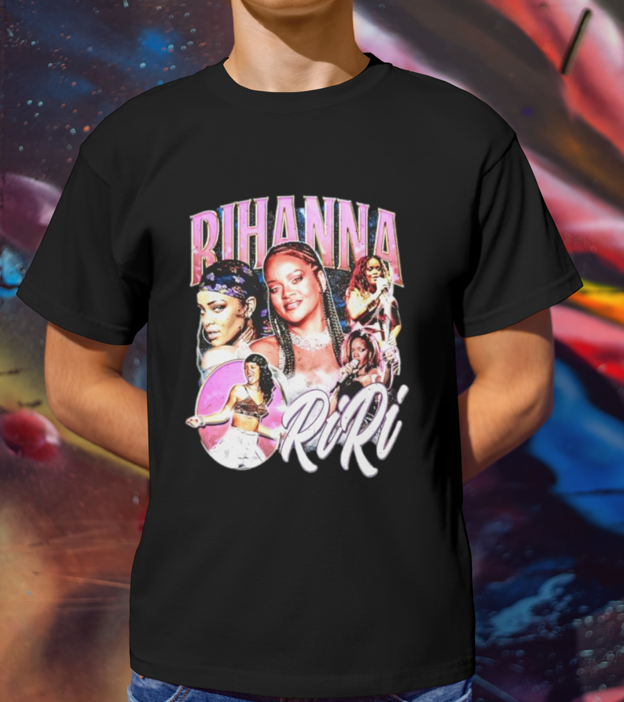 Rihanna RiRi Collage Retro Music Icons T-Shirt