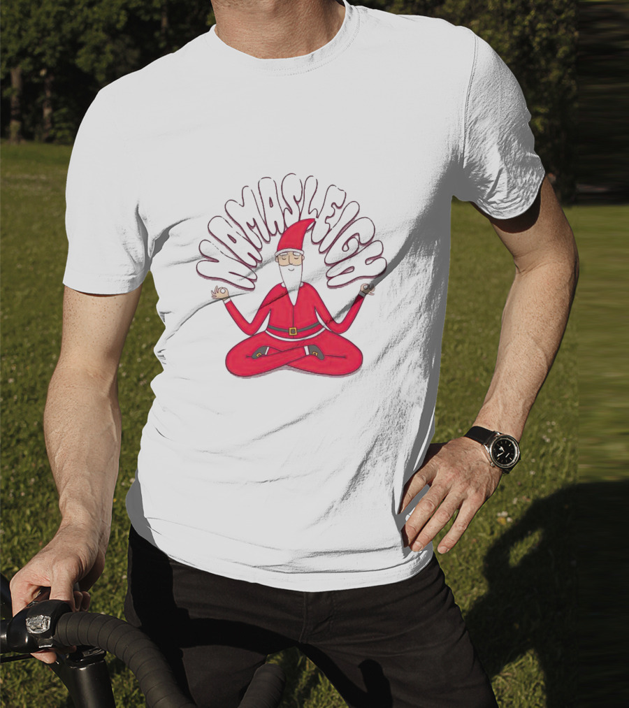 Santa Claus Namasleigh Christmas Santa Meditation Holiday T-Shirt