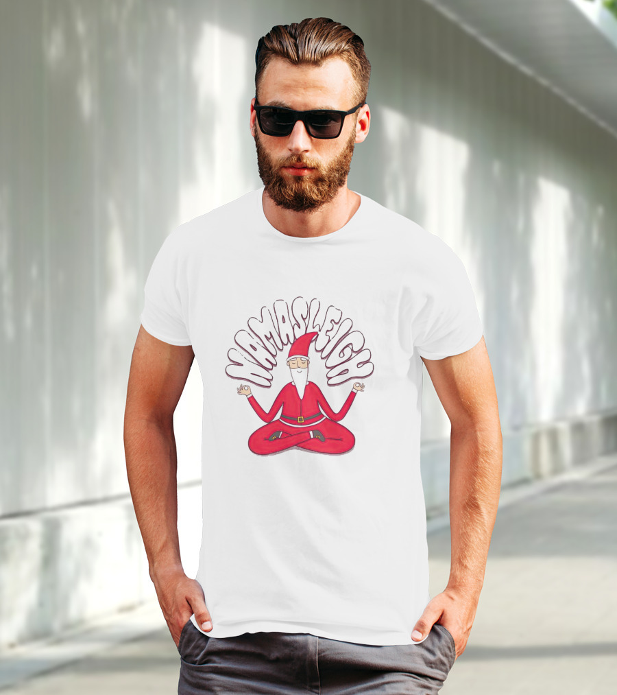 Santa Claus Namasleigh Christmas Santa Meditation Holiday T-Shirt