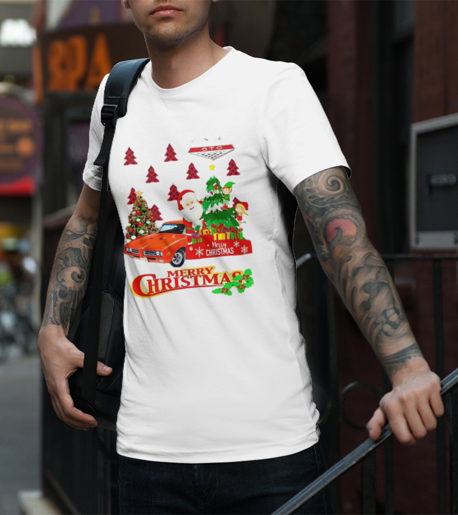 Pontiac GTO Santa Elfs Merry Christmas T-Shirt