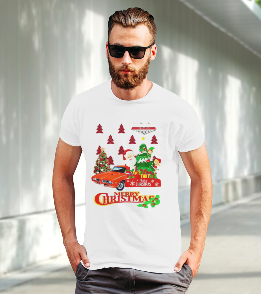 Pontiac GTO Santa Elfs Merry Christmas T-Shirt