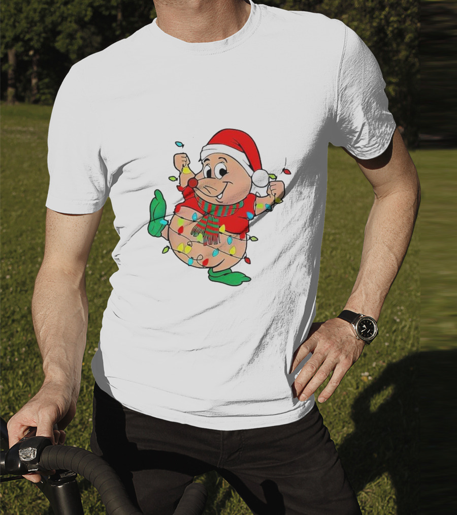 Santa Gus Wrapped In Christmas Lights T-Shirt