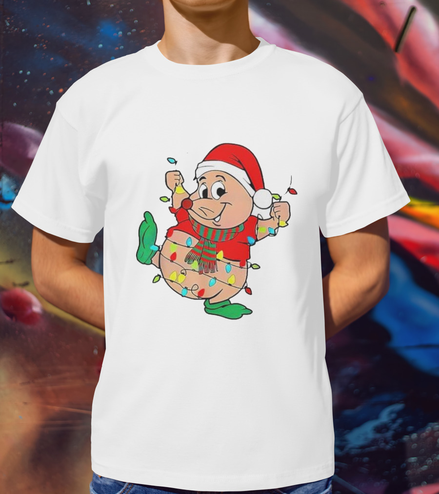 Santa Gus Wrapped In Christmas Lights T-Shirt