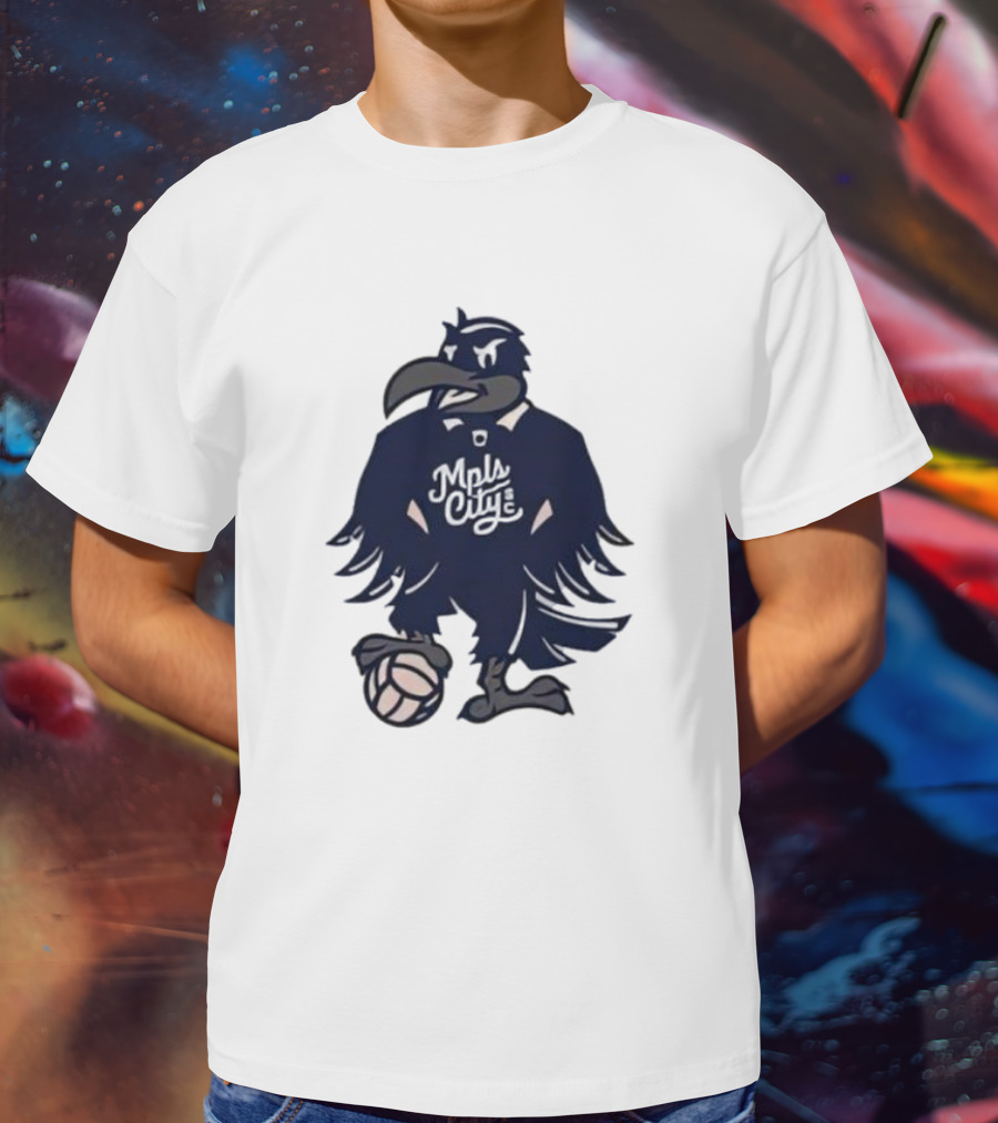 Mpls City Soccer Schmitty The Crow T-Shirt