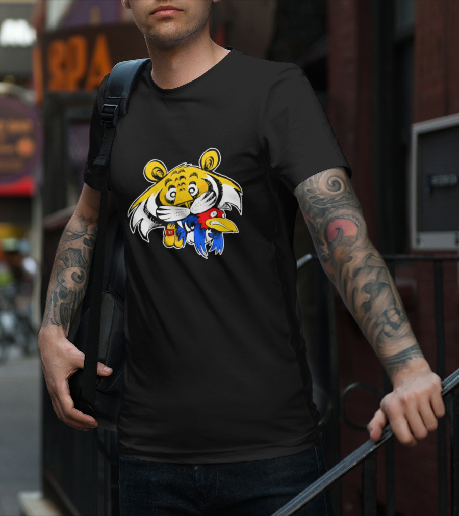 Scott Schmidt Tiger Snack Cartoon Tiger Eating Cereal Box T-Shirt