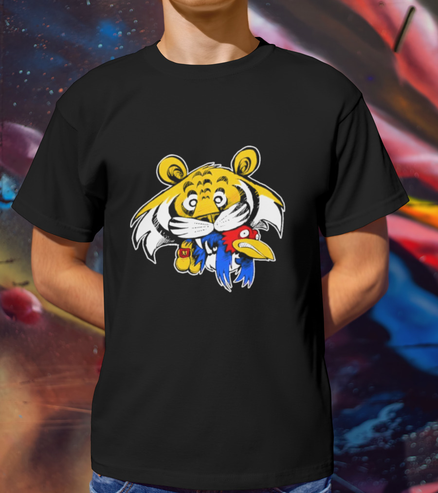 Scott Schmidt Tiger Snack Cartoon Tiger Eating Cereal Box T-Shirt