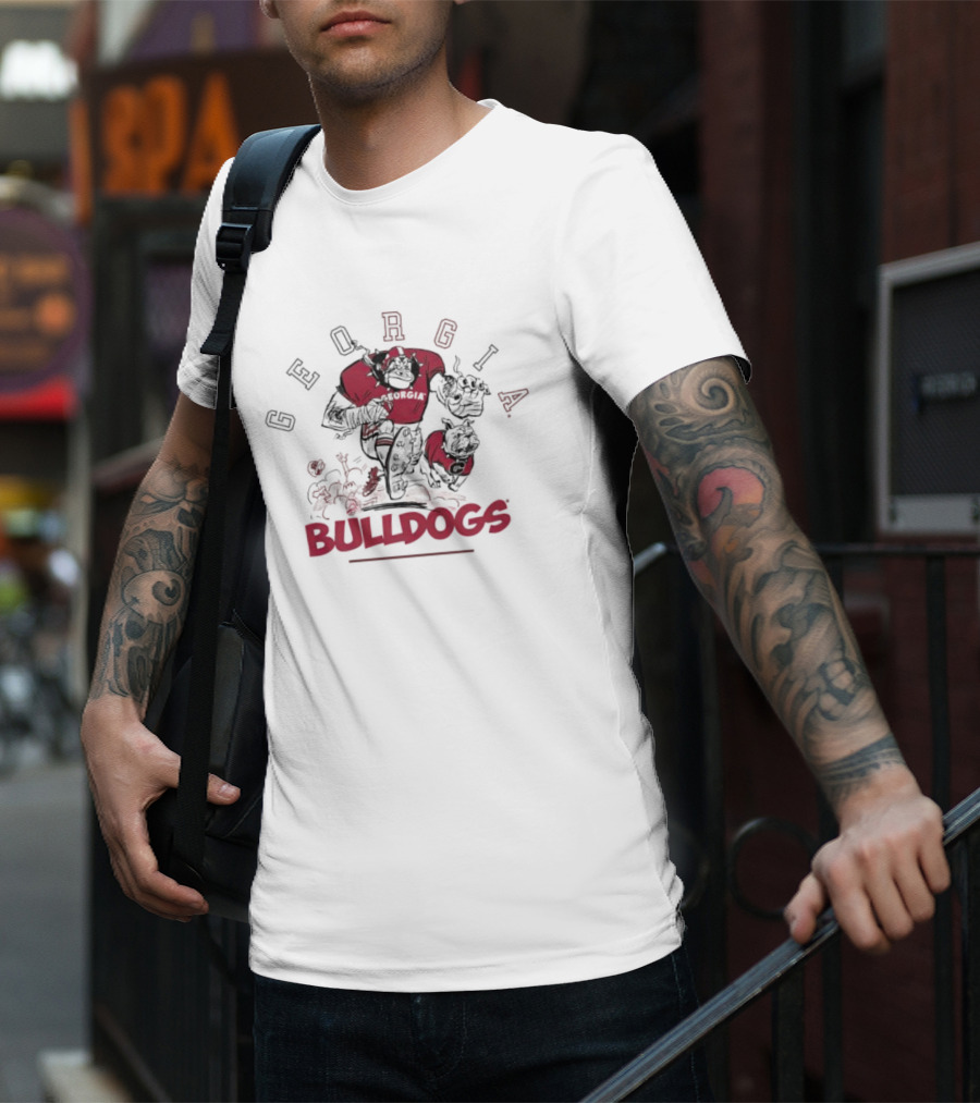 Georgia Bulldogs Dawgwild Football Mascot Rugged Power T-Shirt