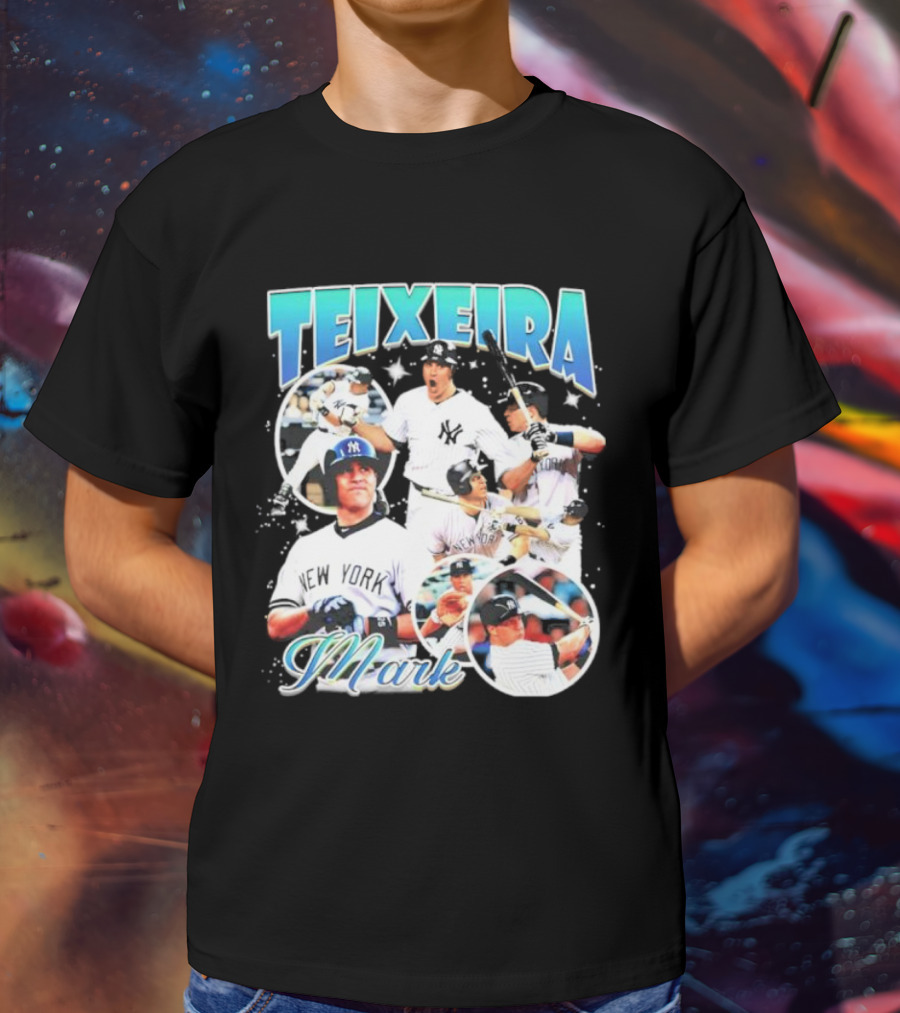 Teixeira Mark New York Yankees Baseball Vintage Bootleg T-Shirt