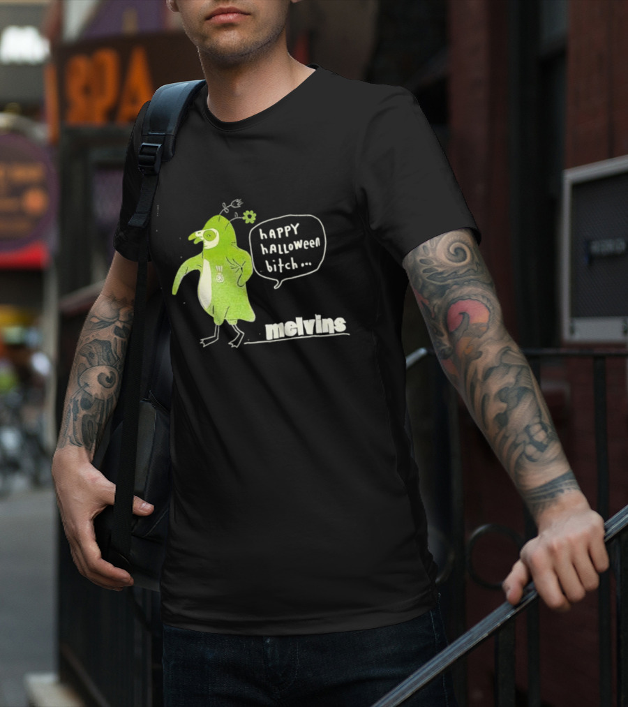 Melvins Happy Halloween Bitch Green Bird Costume T-Shirt