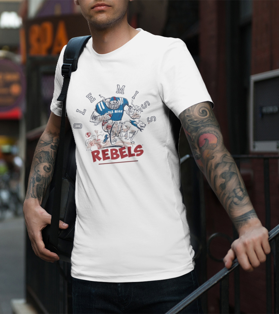 Ole Miss Rebels Football Action T-Shirt