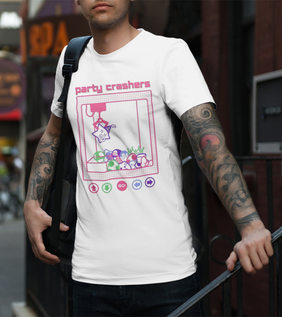 Party Crashers Crane Game Retro Neon T-Shirt