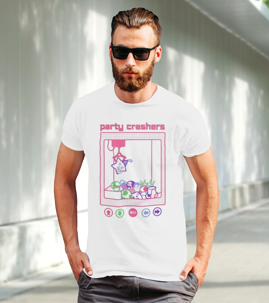 Party Crashers Crane Game Retro Neon T-Shirt