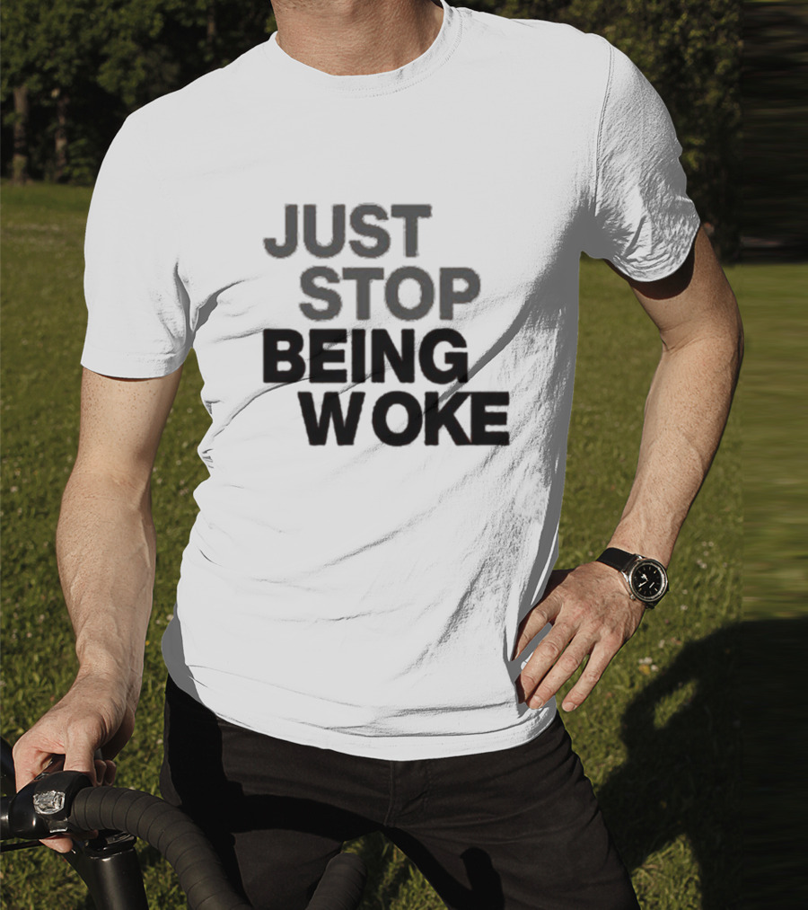 Paula London Just Stop Being Woke Black Lettered Message T-Shirt