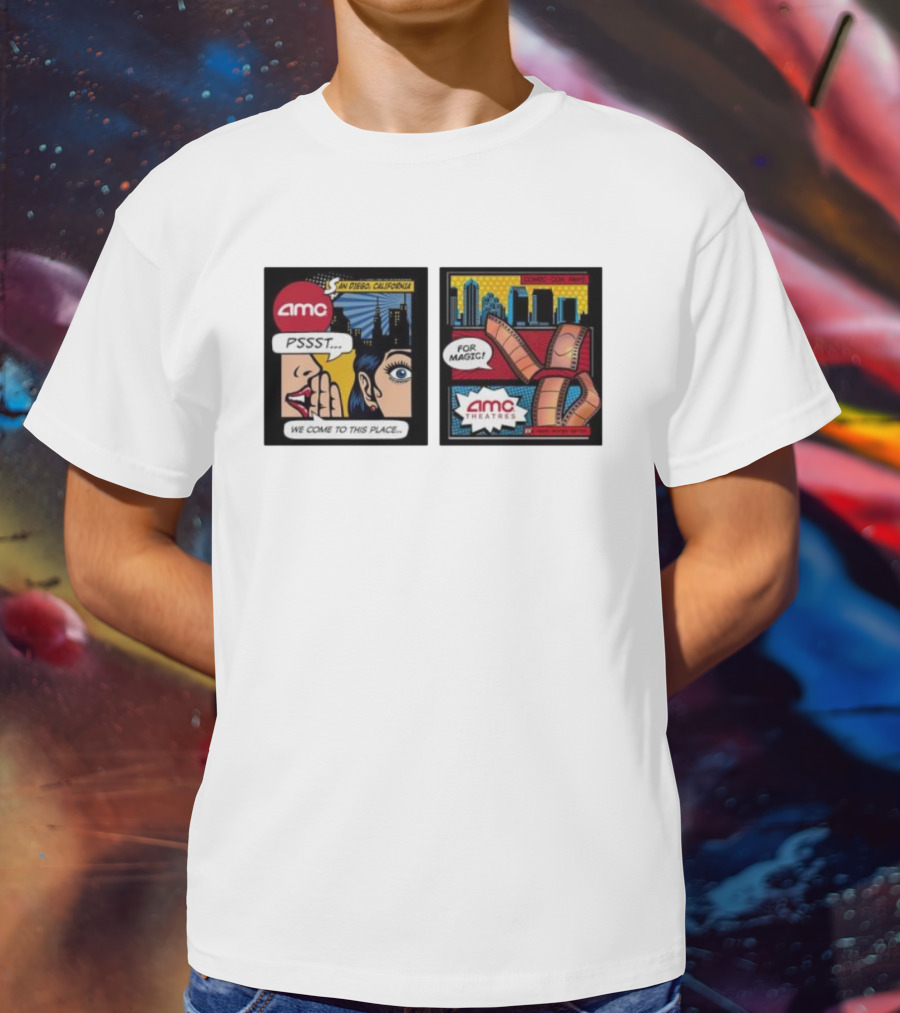 AMC PSSST Comic Pop Art Magic Theatres San Diego California T-Shirt