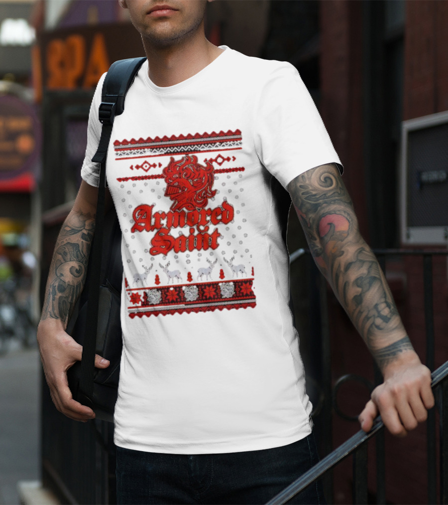 Armored Saint Red Knight Christmas T-Shirt