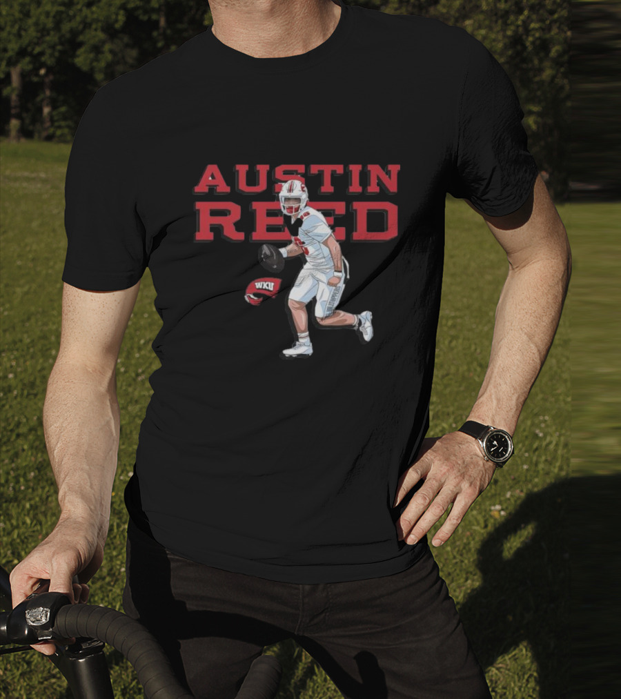 Austin Reed WKU Football Player Graphic With Helmet T-Shirt