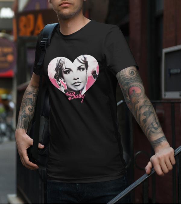 Britney Spears Baby Heart Portrait Pink Aesthetic T-Shirt