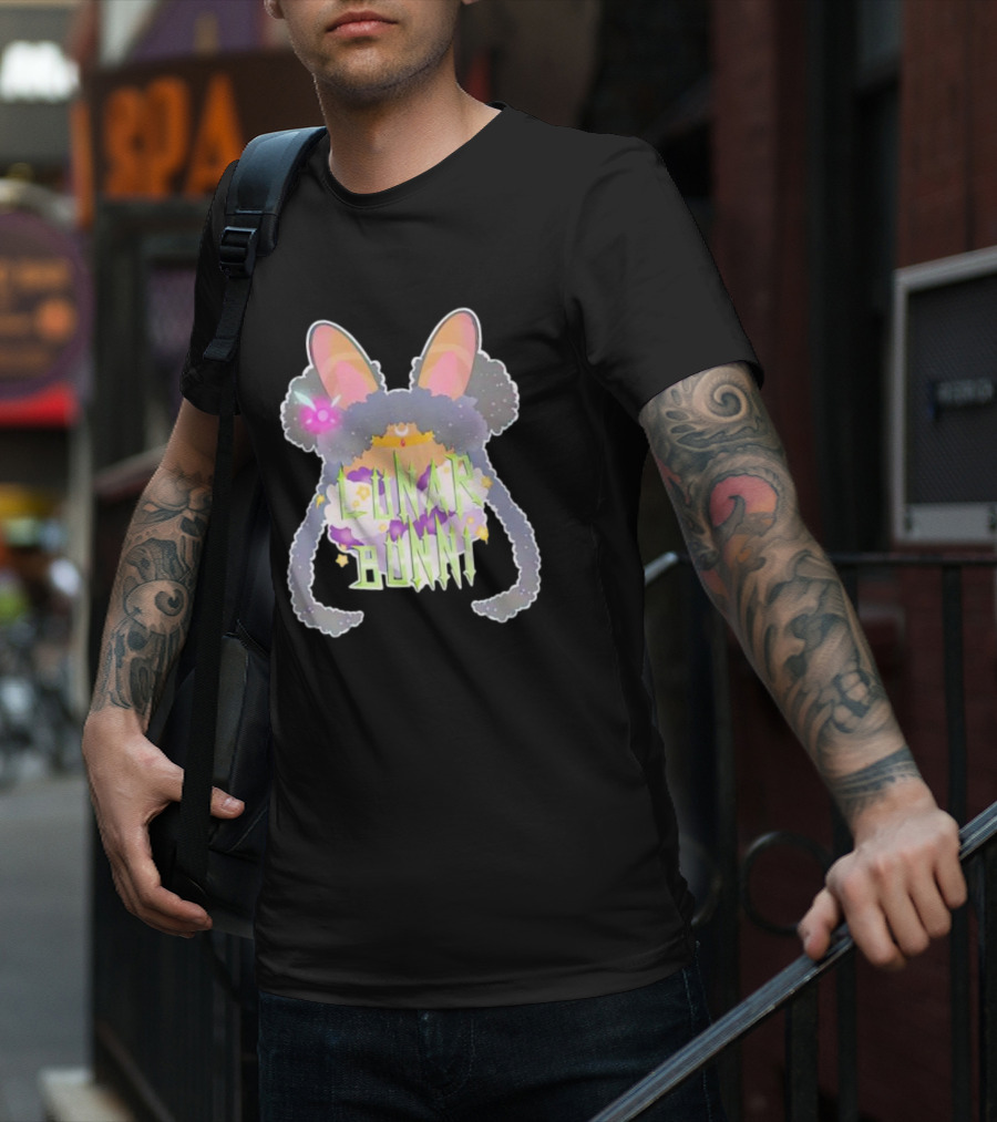 Bunnii Gang Lunar Bunnii Cosmic Ears Vibrant Text Elements T-Shirt