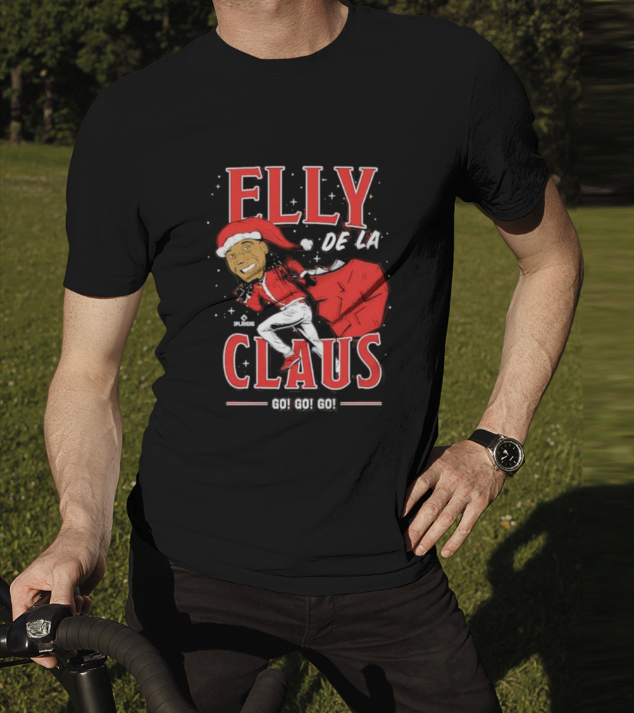 Elly De La Claus Go Go Go Christmas Santa Players T-Shirt