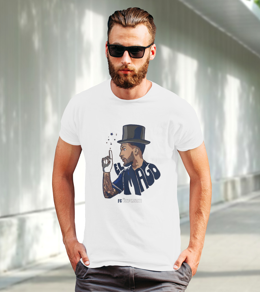 FC Cincinnati Luciano Acosta El Mago Magic Top Hat Tattoos T-Shirt