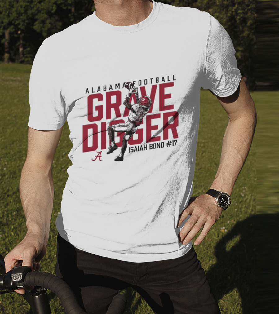 Alabama Football Grave Digger Isaiah Bond #17 T-Shirt