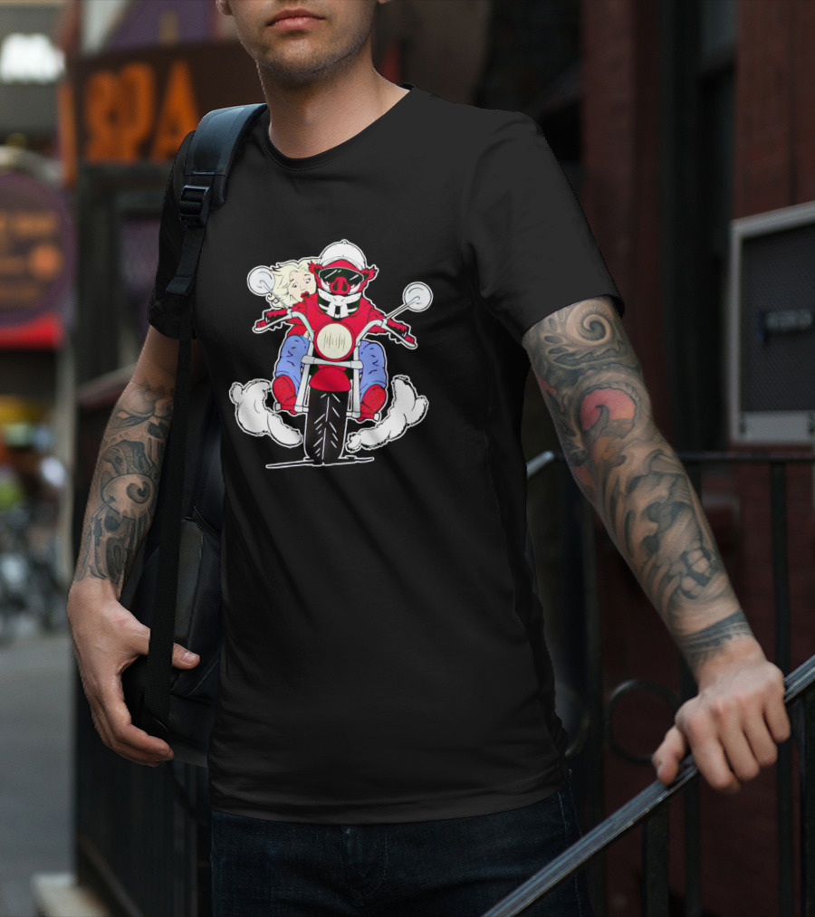 Arkansas Razorbacks Mascot Riding Motorcycle With Passenger T-Shirt