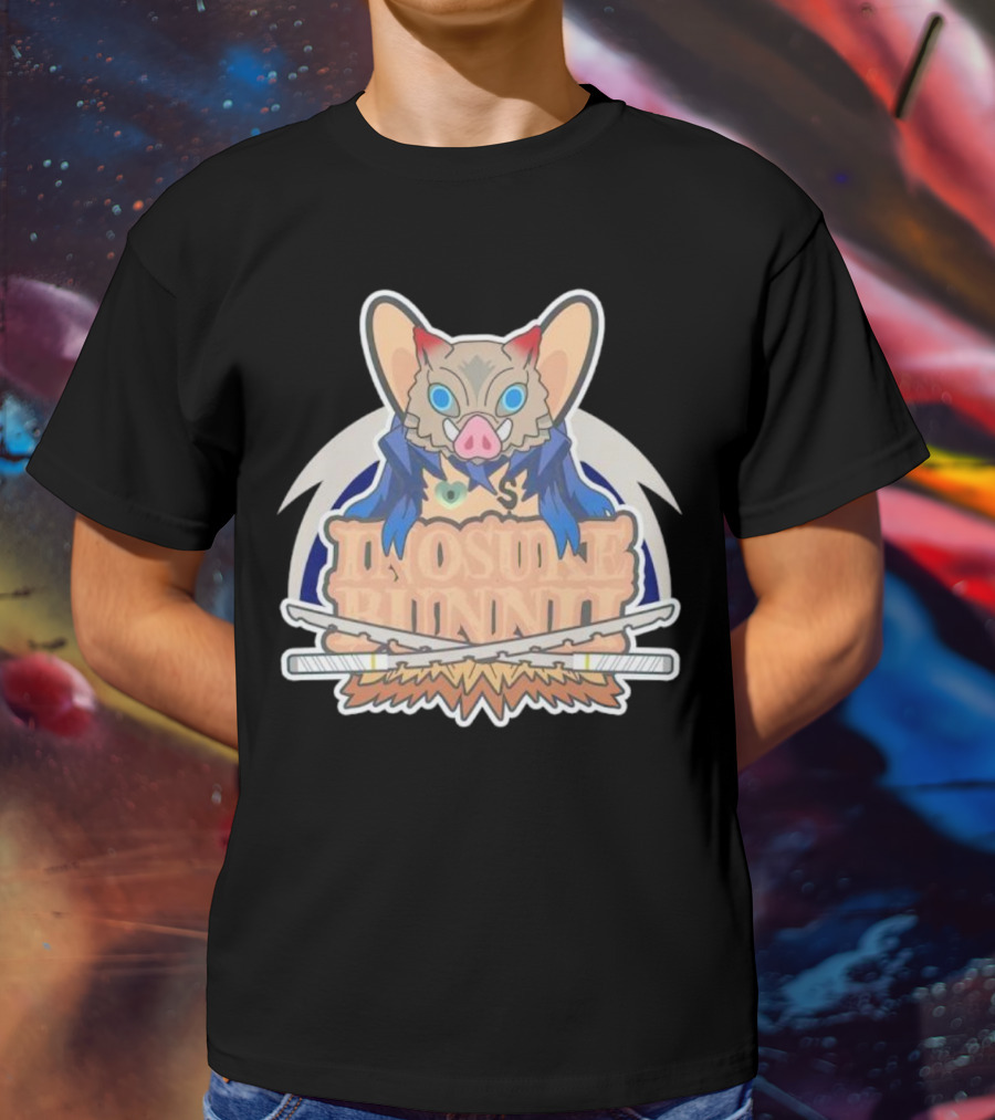 Bunnii Gang Inosuke Bunnii Masked Figure With Dual Swords T-Shirt