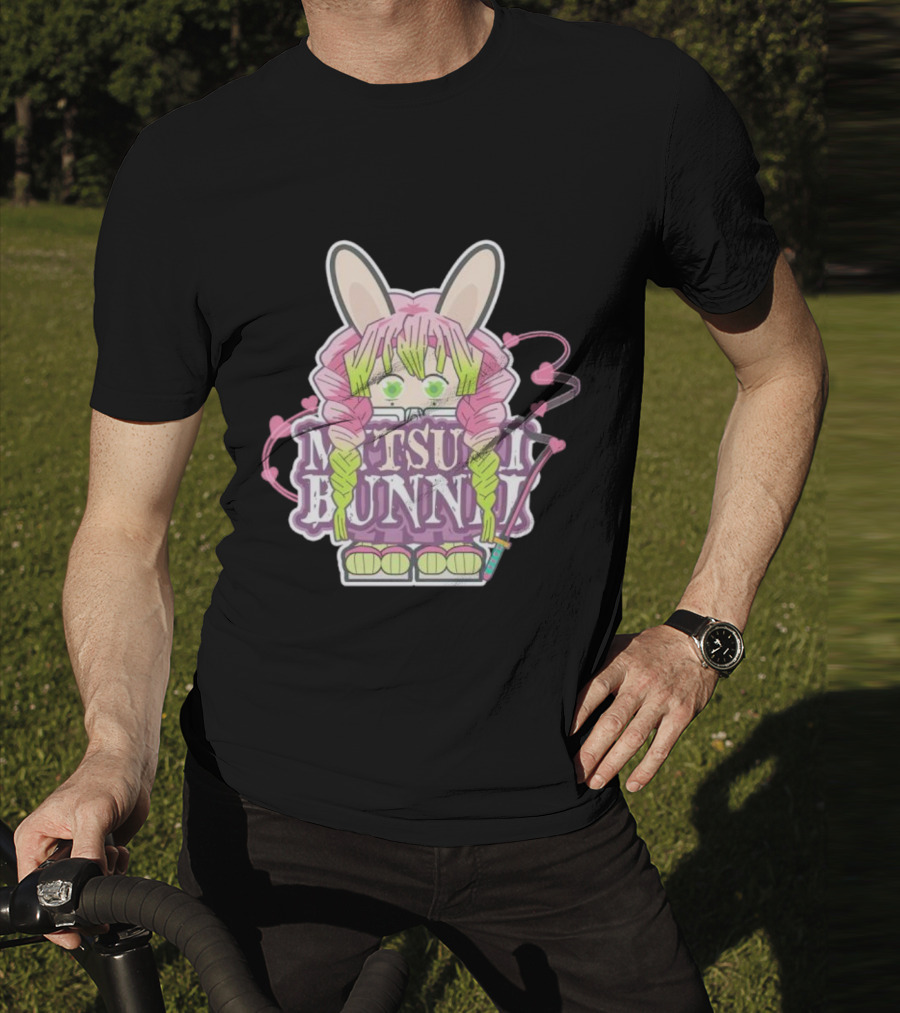 Bunnii Gang Mitsuri Bunnii Cute Pastel Character With Bunny Ears And Heart Details T-Shirt