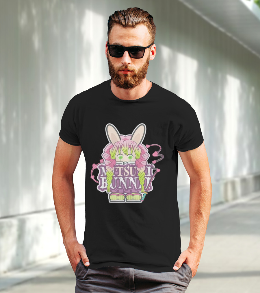 Bunnii Gang Mitsuri Bunnii Cute Pastel Character With Bunny Ears And Heart Details T-Shirt