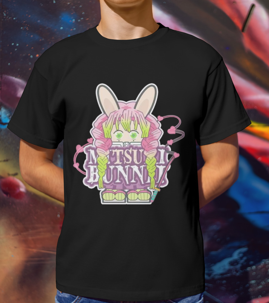 Bunnii Gang Mitsuri Bunnii Cute Pastel Character With Bunny Ears And Heart Details T-Shirt