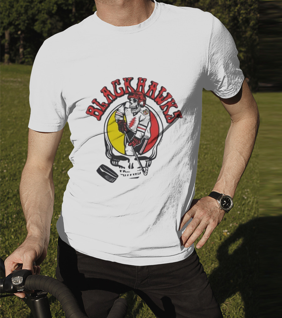 Blackhawks Grateful Dead Hockey Fusion T-Shirt