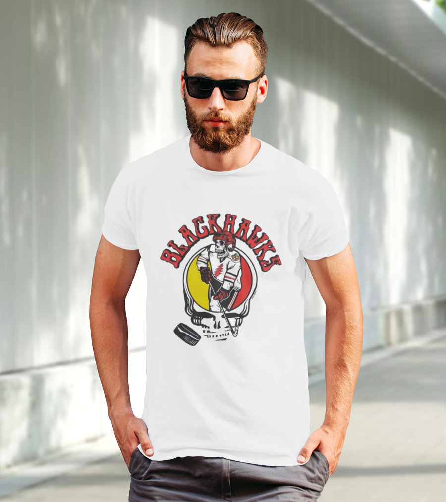 Blackhawks Grateful Dead Hockey Fusion T-Shirt