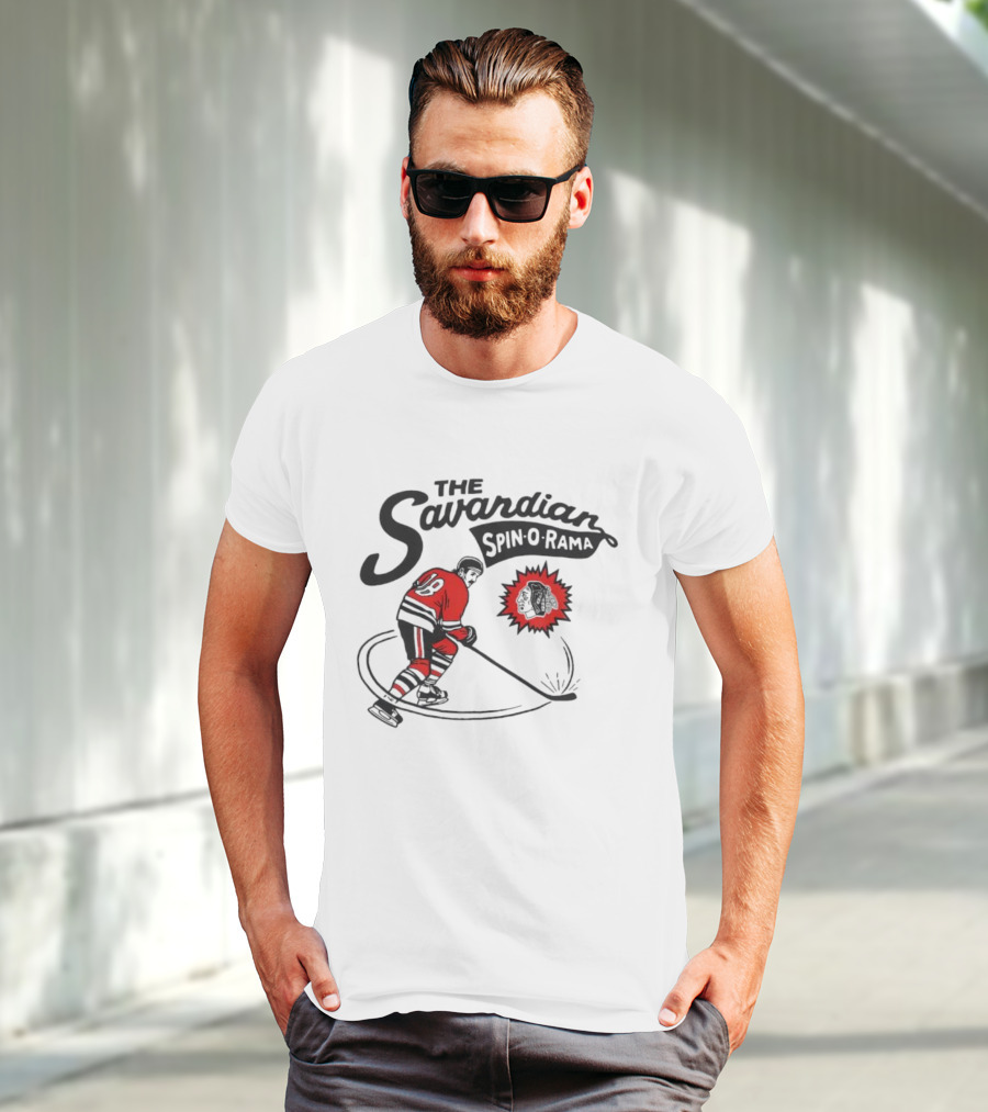 Chicago Blackhawks Savardian Spin-O-Rama Hockey Player Iconic Move T-Shirt