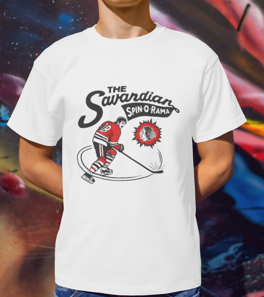 Chicago Blackhawks Savardian Spin-O-Rama Hockey Player Iconic Move T-Shirt