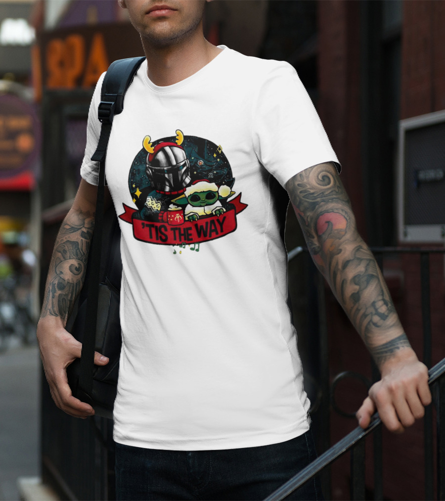 Darth Vader Baby Yoda Mandalorian Tis The Way Christmas T-Shirt